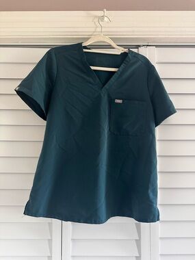 FIGS Deep Teal V-Neck Medical Scrub Top